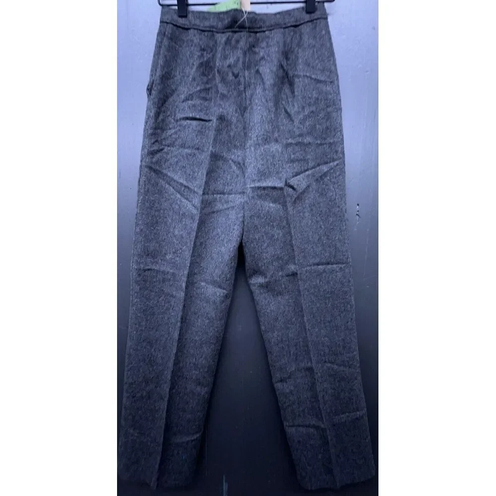 Vtg Abernathy Sport Wool‎ Pants Women 12 Gray Pleats Pockets Slacks Never Worn